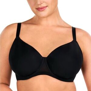 HSIA Air Mesh Plus Size Women's Black Smooth Finish Underwire Full Coverage Bra